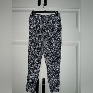 Navy and white floral pants